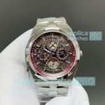 New Swiss Copy V3 Vacheron Constantin Overseas Skeleton Dial Perpetual Calendar SS Watch 